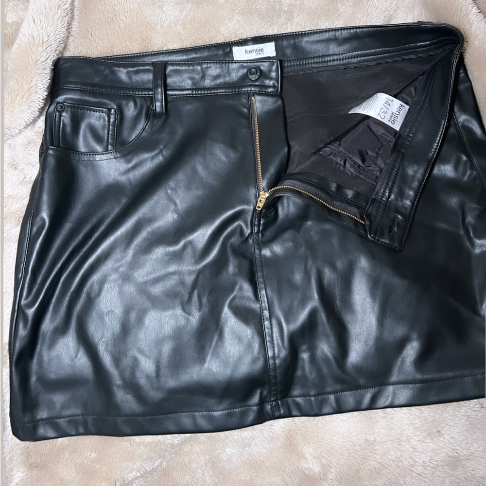 Black leather skirt